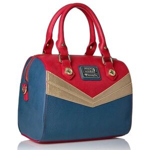 Marvel Loungefly Captain Marvel Satchel‎ Bag Purse & Matching Floral Wallet Set